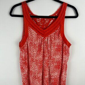 Davina Top Blouse Size M Orange Sleeveless 95% Rayon 5% Spandex
